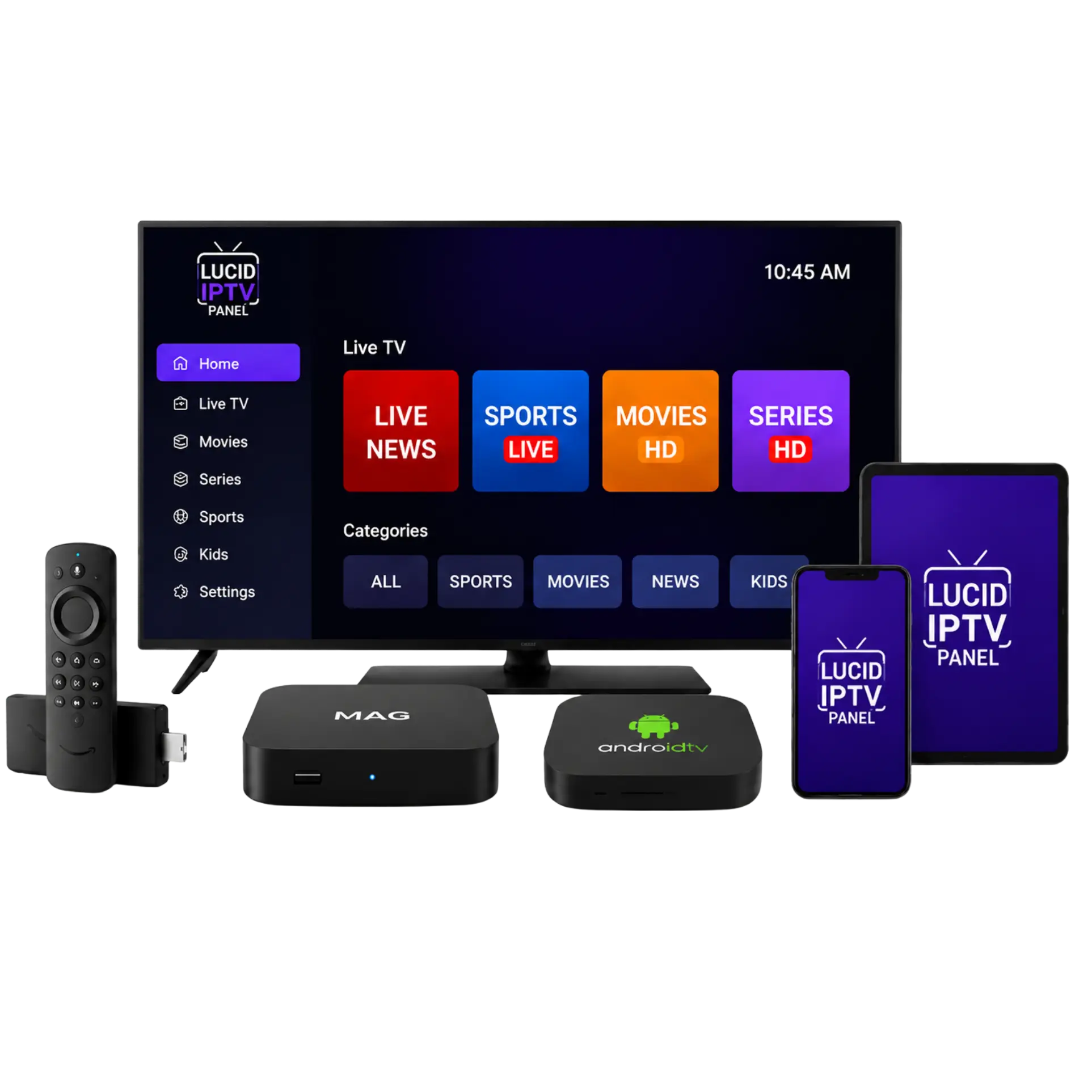 Lucid IPTV panel and devices setup