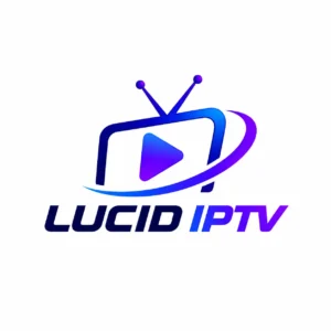 Modern Lucid IPTV logo with dynamic swoosh