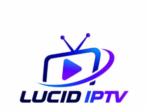 Modern Lucid IPTV logo with dynamic swoosh