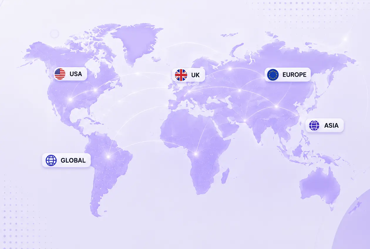 Global connectivity map in tech style