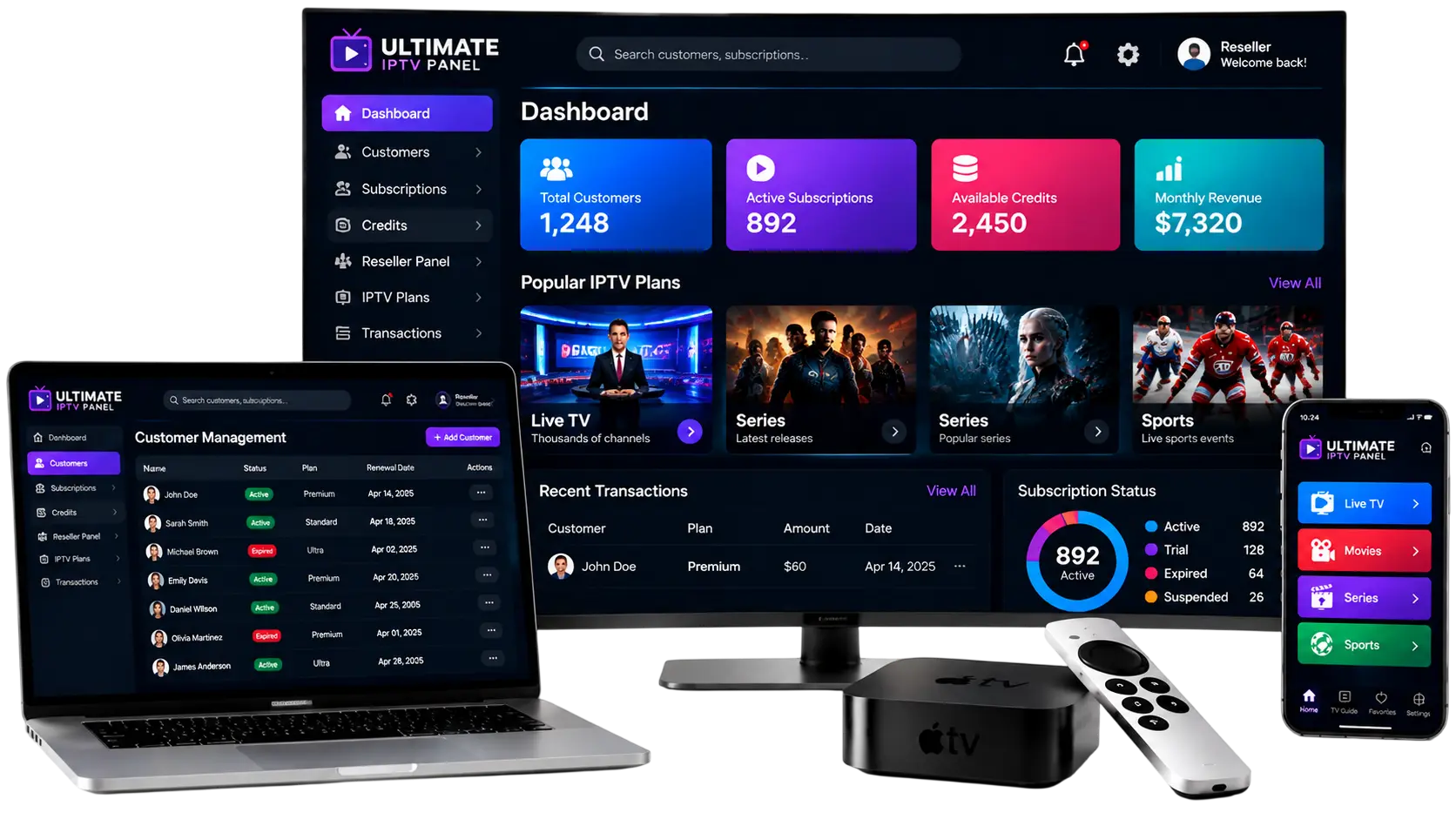 Ultimate IPTV Dashboard Showcase